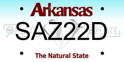 SAZ22D Arkansas License Plate