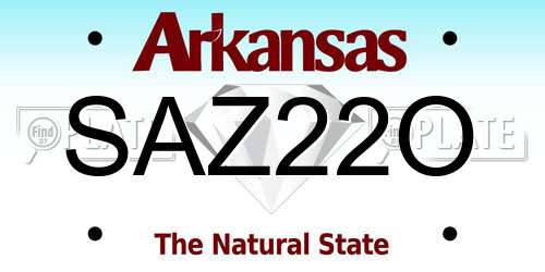 SAZ22O Arkansas License Plate
