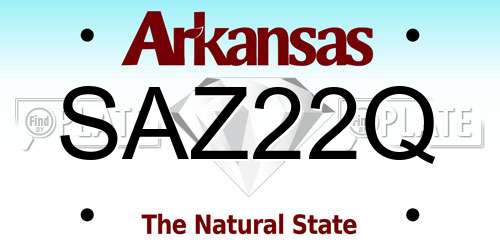 SAZ22Q Arkansas License Plate