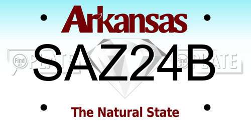 SAZ24B Arkansas License Plate