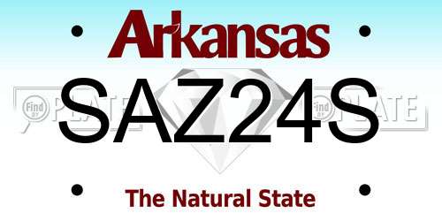 SAZ24S Arkansas License Plate