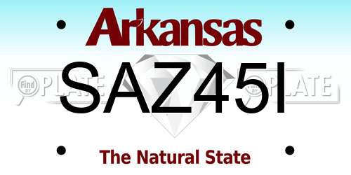 SAZ45I Arkansas License Plate