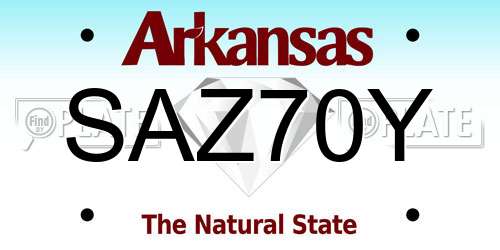 SAZ70Y Arkansas License Plate