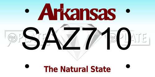 SAZ710 Arkansas License Plate