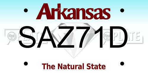 SAZ71D Arkansas License Plate