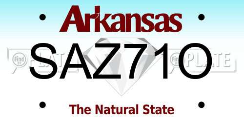 SAZ71O Arkansas License Plate