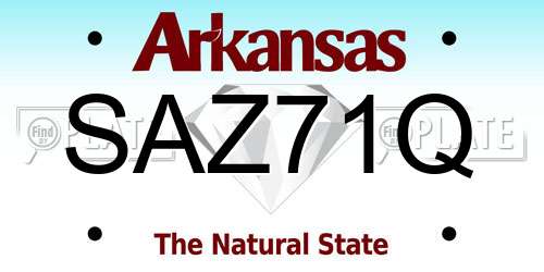 SAZ71Q Arkansas License Plate