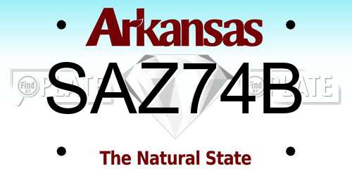 SAZ74B Arkansas License Plate