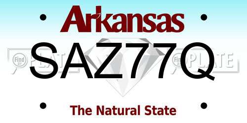 SAZ77Q Arkansas License Plate