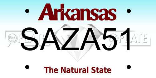 SAZA51 Arkansas License Plate