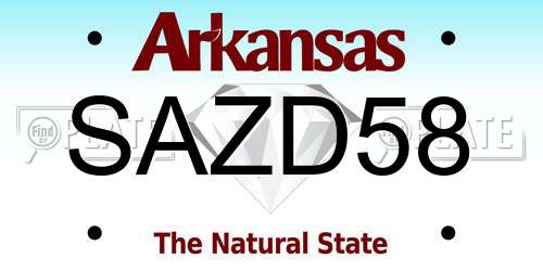 SAZD58 Arkansas License Plate