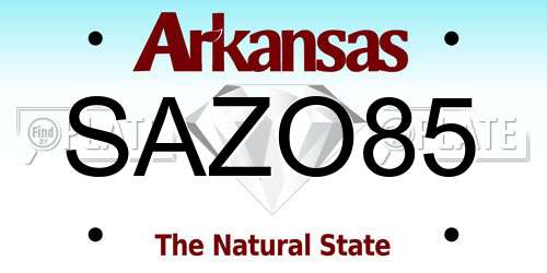 SAZO85 Arkansas License Plate