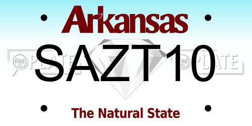 SAZT10 Arkansas License Plate