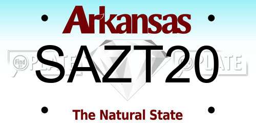 SAZT20 Arkansas License Plate
