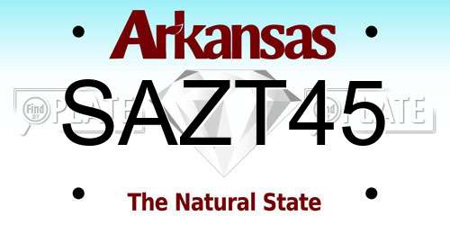 SAZT45 Arkansas License Plate