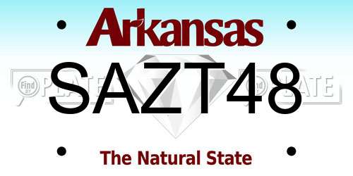 SAZT48 Arkansas License Plate