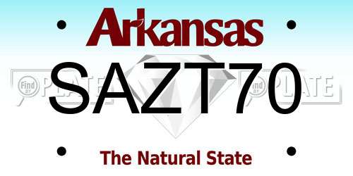 SAZT70 Arkansas License Plate
