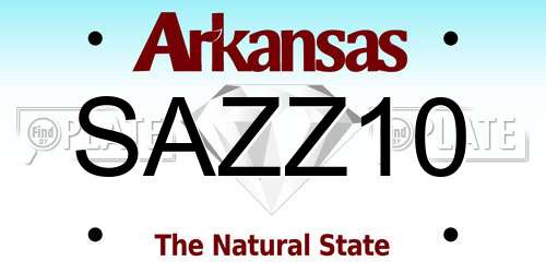 SAZZ10 Arkansas License Plate