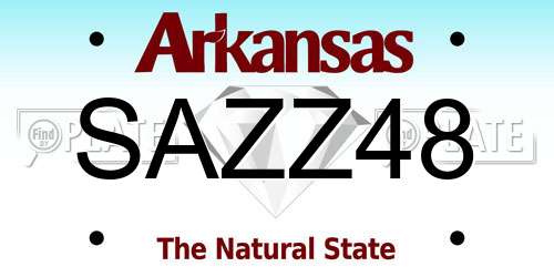 SAZZ48 Arkansas License Plate