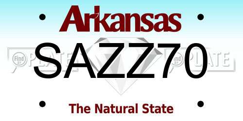 SAZZ70 Arkansas License Plate