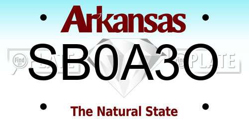 SB0A3O Arkansas License Plate