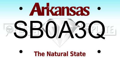 SB0A3Q Arkansas License Plate