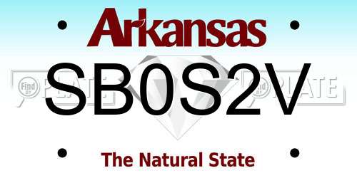 SB0S2V Arkansas License Plate