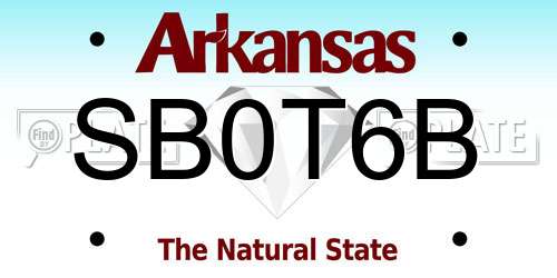 SB0T6B Arkansas License Plate