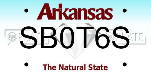 SB0T6S Arkansas License Plate