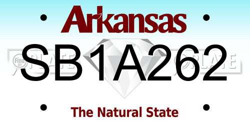 SB1A262 Arkansas License Plate