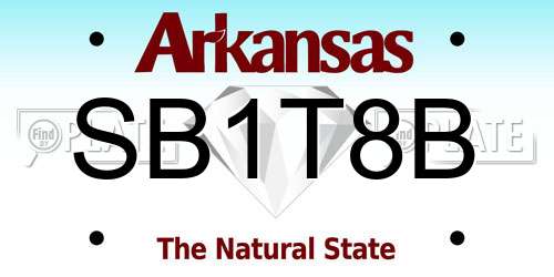 SB1T8B Arkansas License Plate