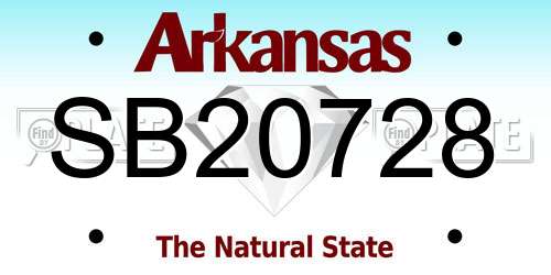 SB20728 Arkansas License Plate