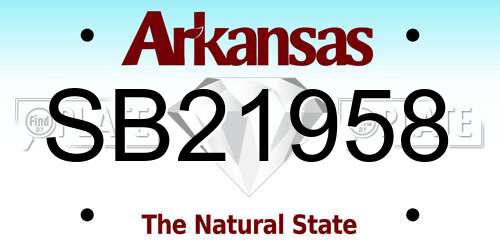 SB21958 Arkansas License Plate