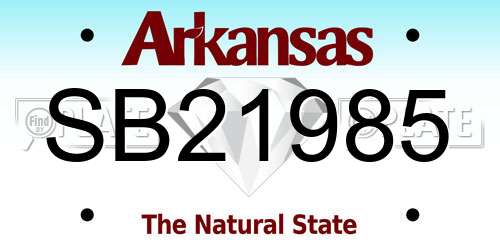 SB21985 Arkansas License Plate