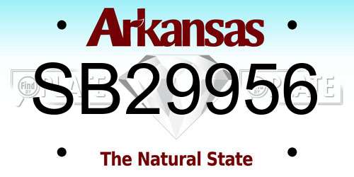 SB29956 Arkansas License Plate