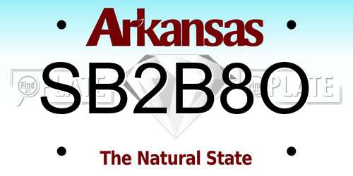 SB2B8O Arkansas License Plate
