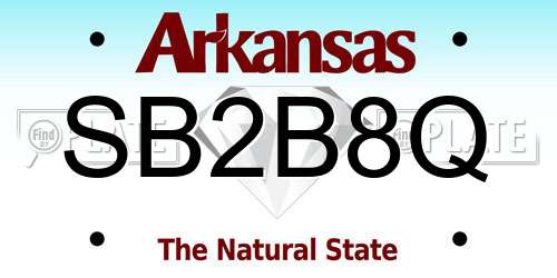 SB2B8Q Arkansas License Plate