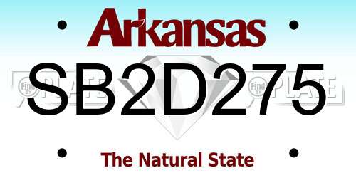 SB2D275 Arkansas License Plate