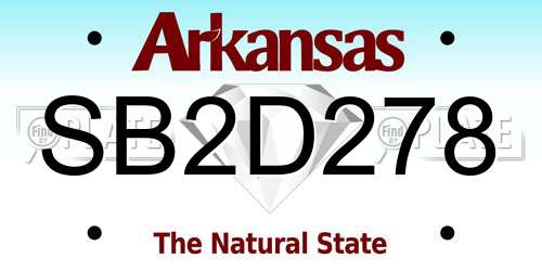 SB2D278 Arkansas License Plate