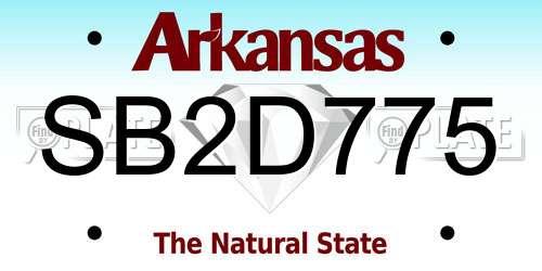 SB2D775 Arkansas License Plate
