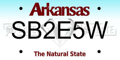 SB2E5W Arkansas License Plate