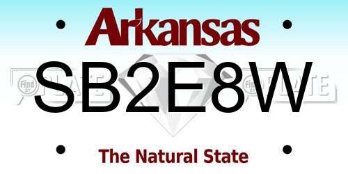 SB2E8W Arkansas License Plate