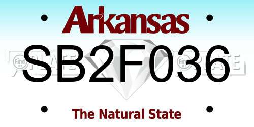 SB2F036 Arkansas License Plate