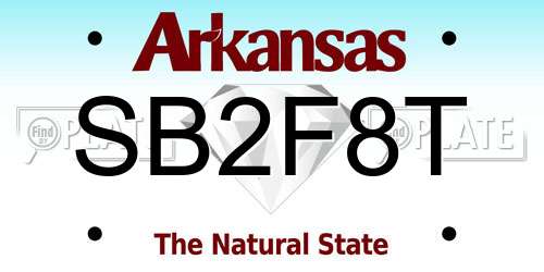 SB2F8T Arkansas License Plate