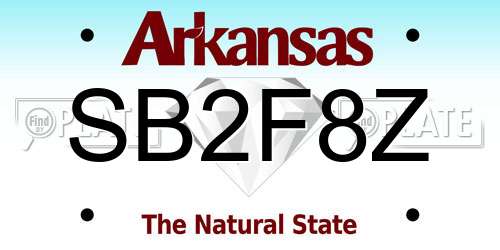 SB2F8Z Arkansas License Plate