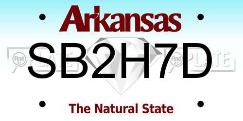 SB2H7D Arkansas License Plate