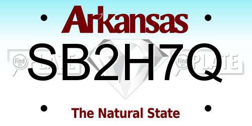 SB2H7Q Arkansas License Plate