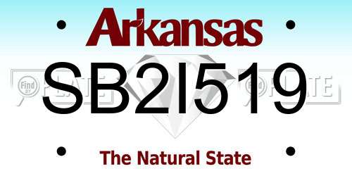 SB2I519 Arkansas License Plate
