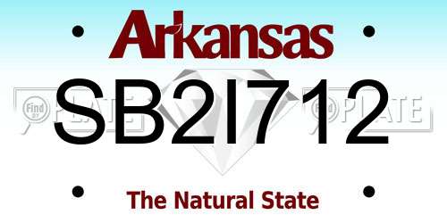 SB2I712 Arkansas License Plate