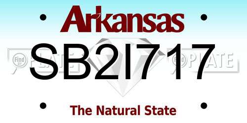 SB2I717 Arkansas License Plate